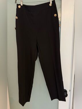 Zara Black Sailor Button Straight Leg Pants | NWT Condition | Size L